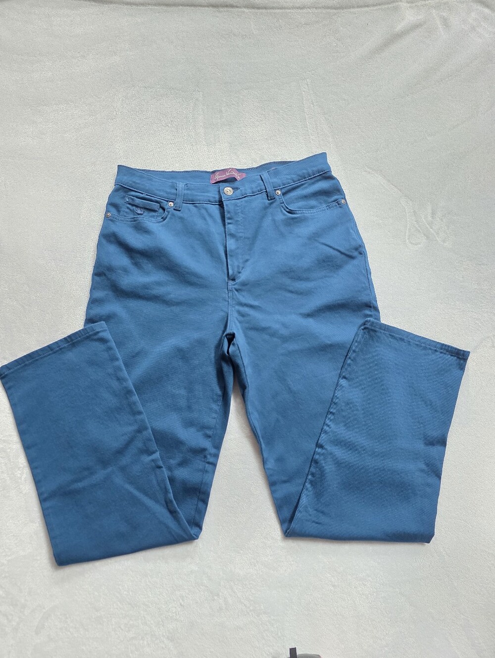 Gloria Vanderbilt Amanda Jeans Women’s Size 14 Turquoise Teal Blue Straight Leg